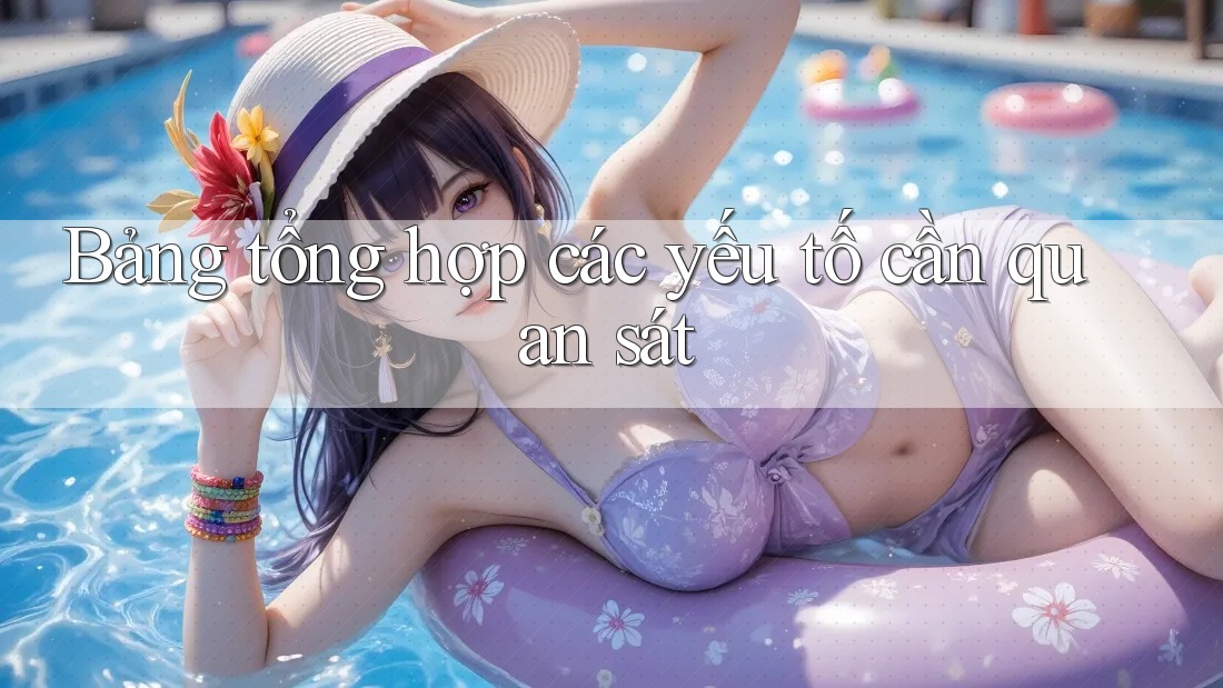 Bảng tổng hợp các yếu tố cần quan sát